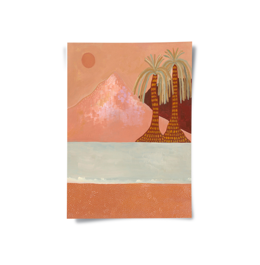 Boho Desert Mountain - Poster