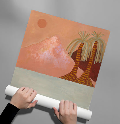 Boho Desert Mountain - Poster