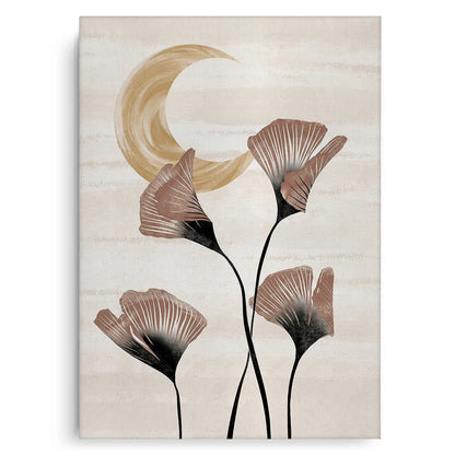 Boho Ginkgo & Moon - Canvas