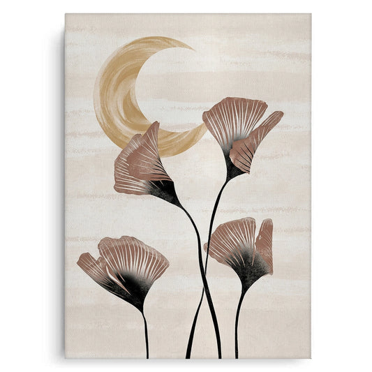 Boho Ginkgo & Moon - Canvas