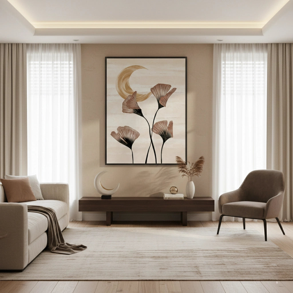 2Boho Ginkgo & Moon - Fine Art