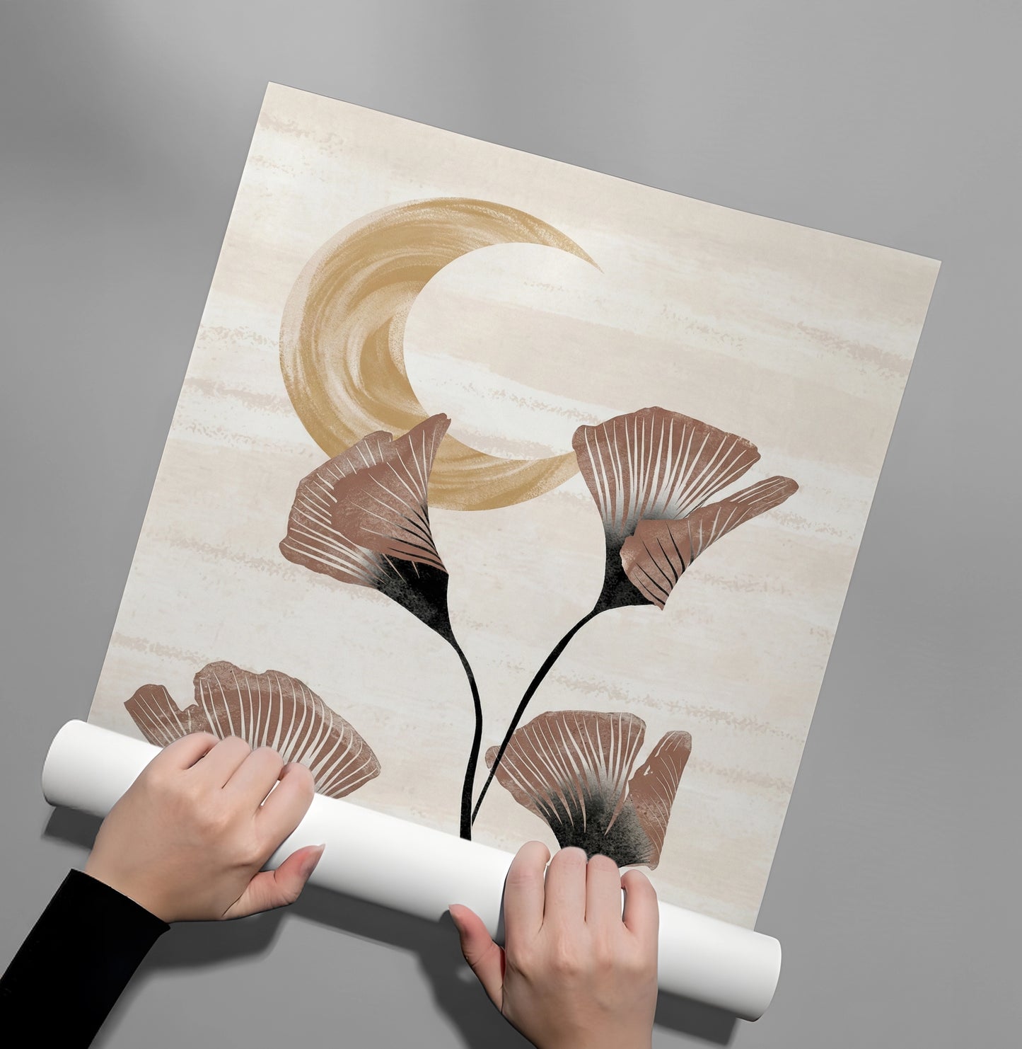 2Boho Ginkgo & Moon - Poster