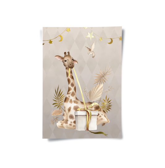 Boho Giraffe - Poster