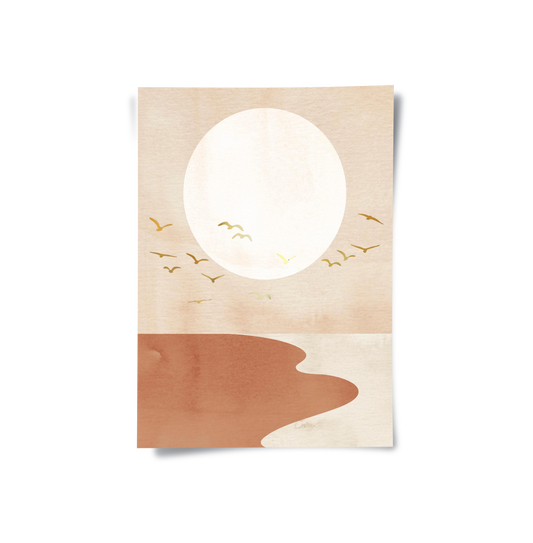 Boho Gold Birds - Poster