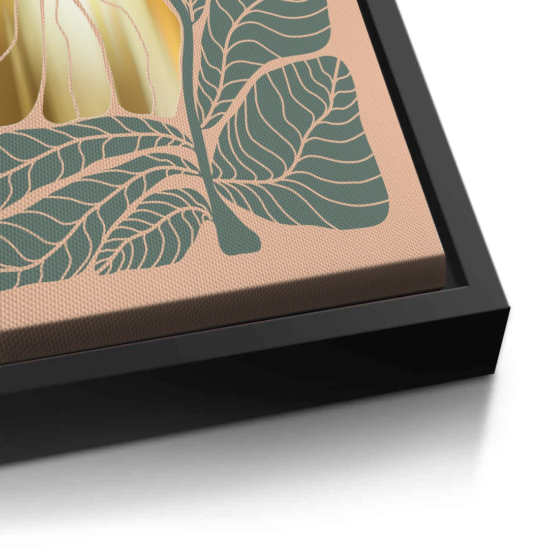 2Boho Gold Bloom and Leaves - Canvas