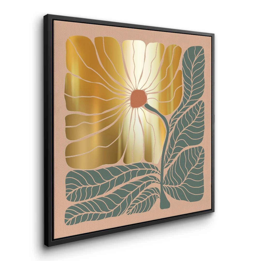 2Boho Gold Bloom and Leaves - Canvas