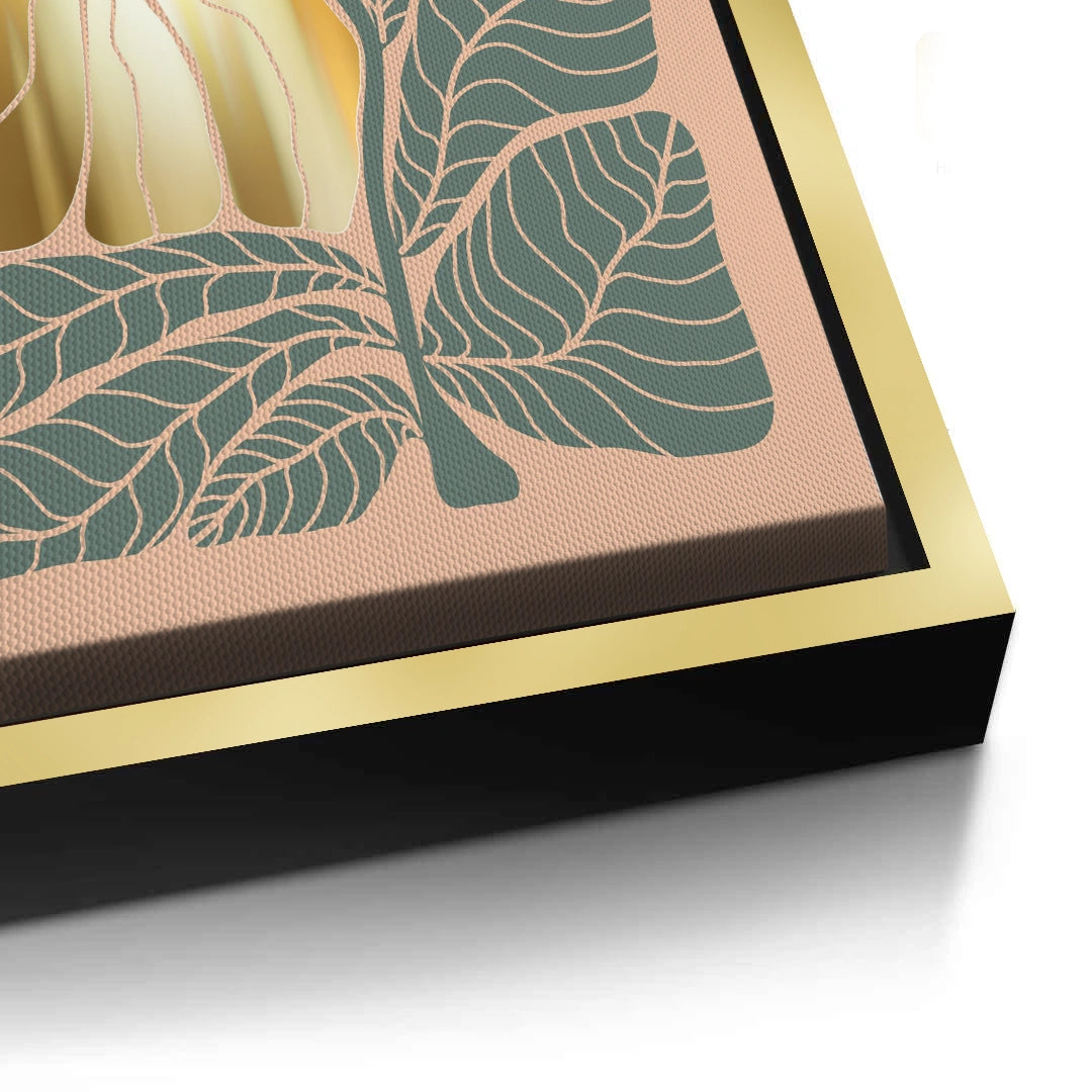 2Boho Gold Bloom and Leaves - Canvas