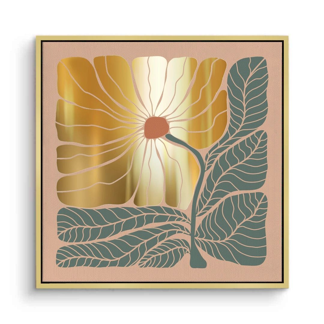 2Boho Gold Bloom and Leaves - Canvas