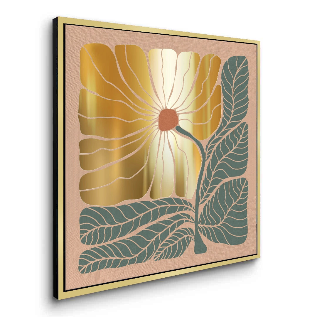 2Boho Gold Bloom and Leaves - Canvas
