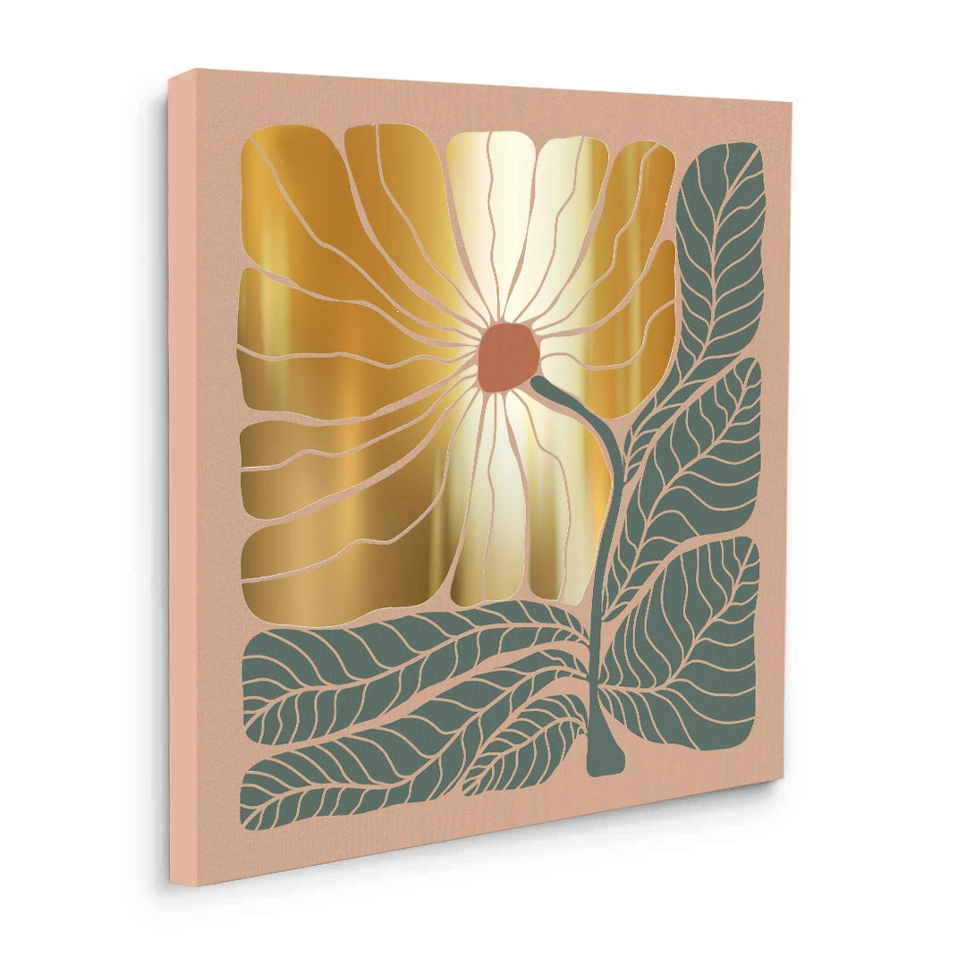 2Boho Gold Bloom and Leaves - Canvas