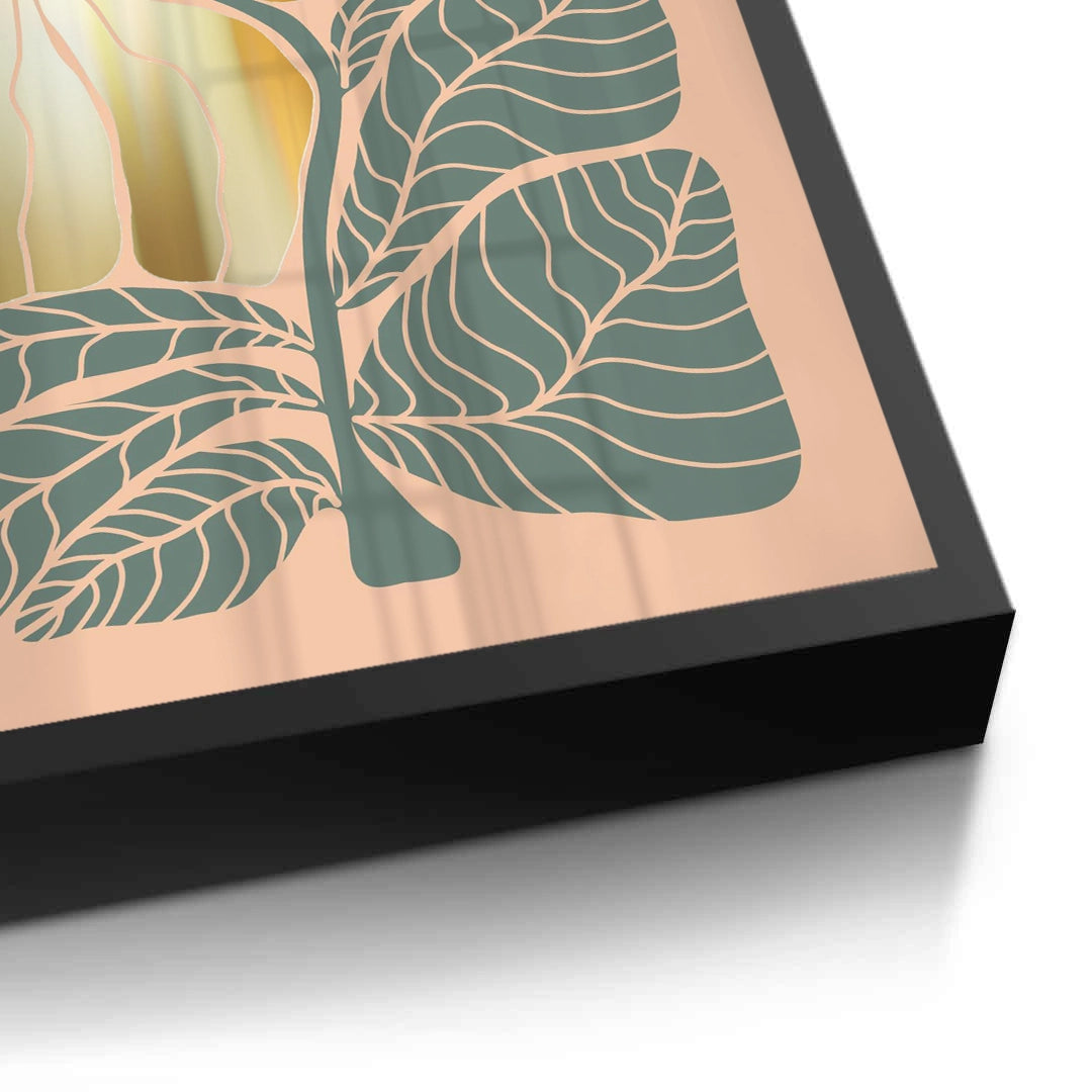 2Boho Gold Bloom and Leaves - Fine Art