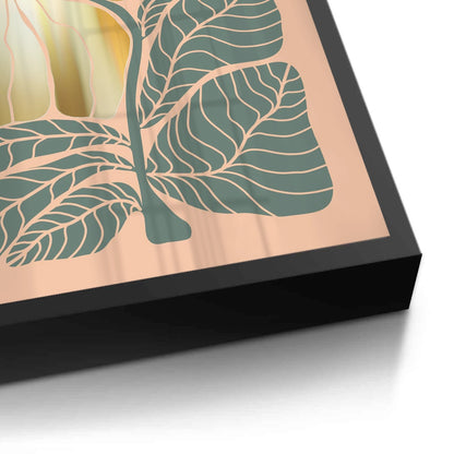 Boho Gold Bloom and Leaves - Fine Art