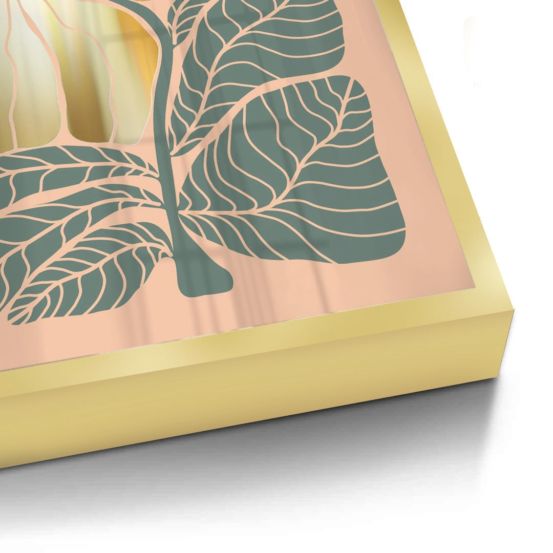 2Boho Gold Bloom and Leaves - Fine Art