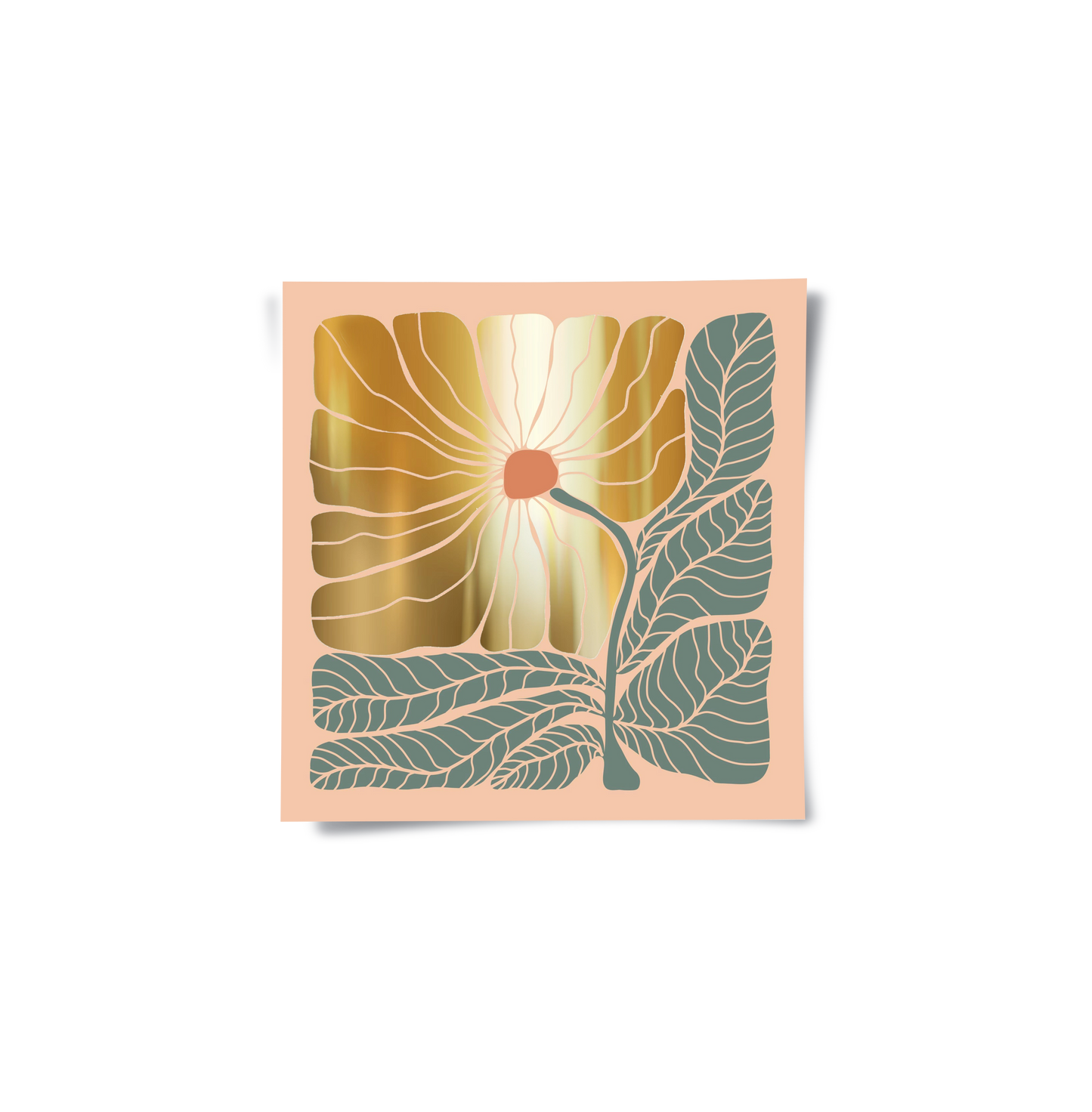 2Boho Gold Bloom and Leaves - Poster