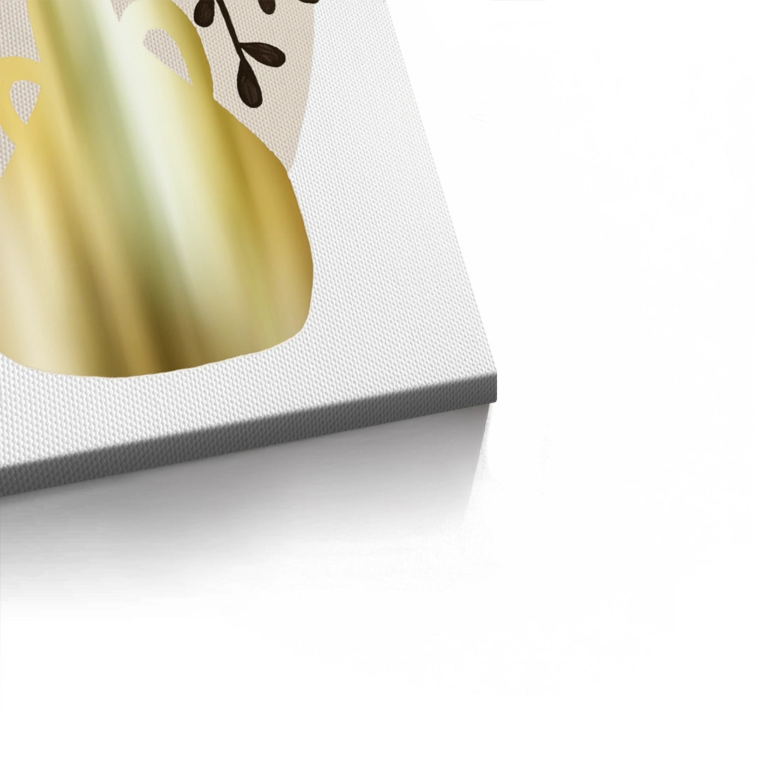 2Boho Gold Pot and Vine - Canvas