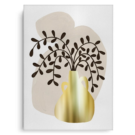 Boho Gold Pot and Vine - Canvas