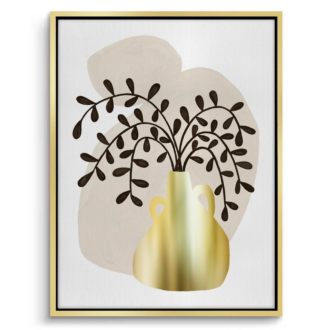 2Boho Gold Pot and Vine - Canvas