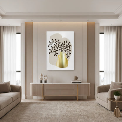 Boho Gold Pot and Vine - Canvas