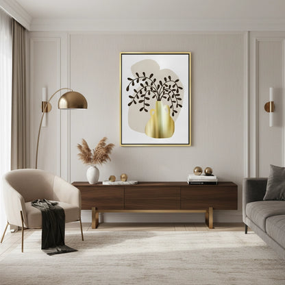 Boho Gold Pot and Vine - Canvas