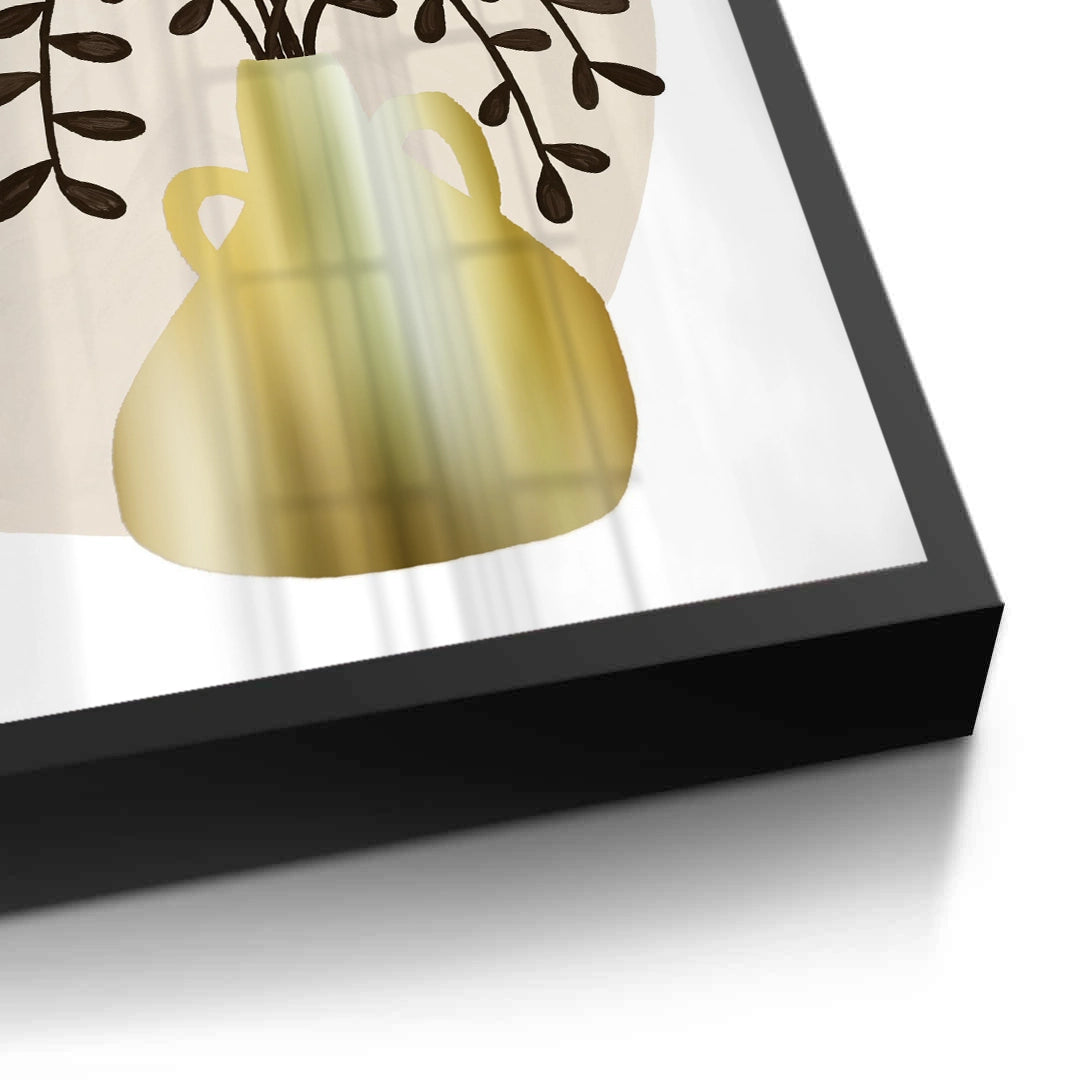 2Boho Gold Pot and Vine - Fine Art