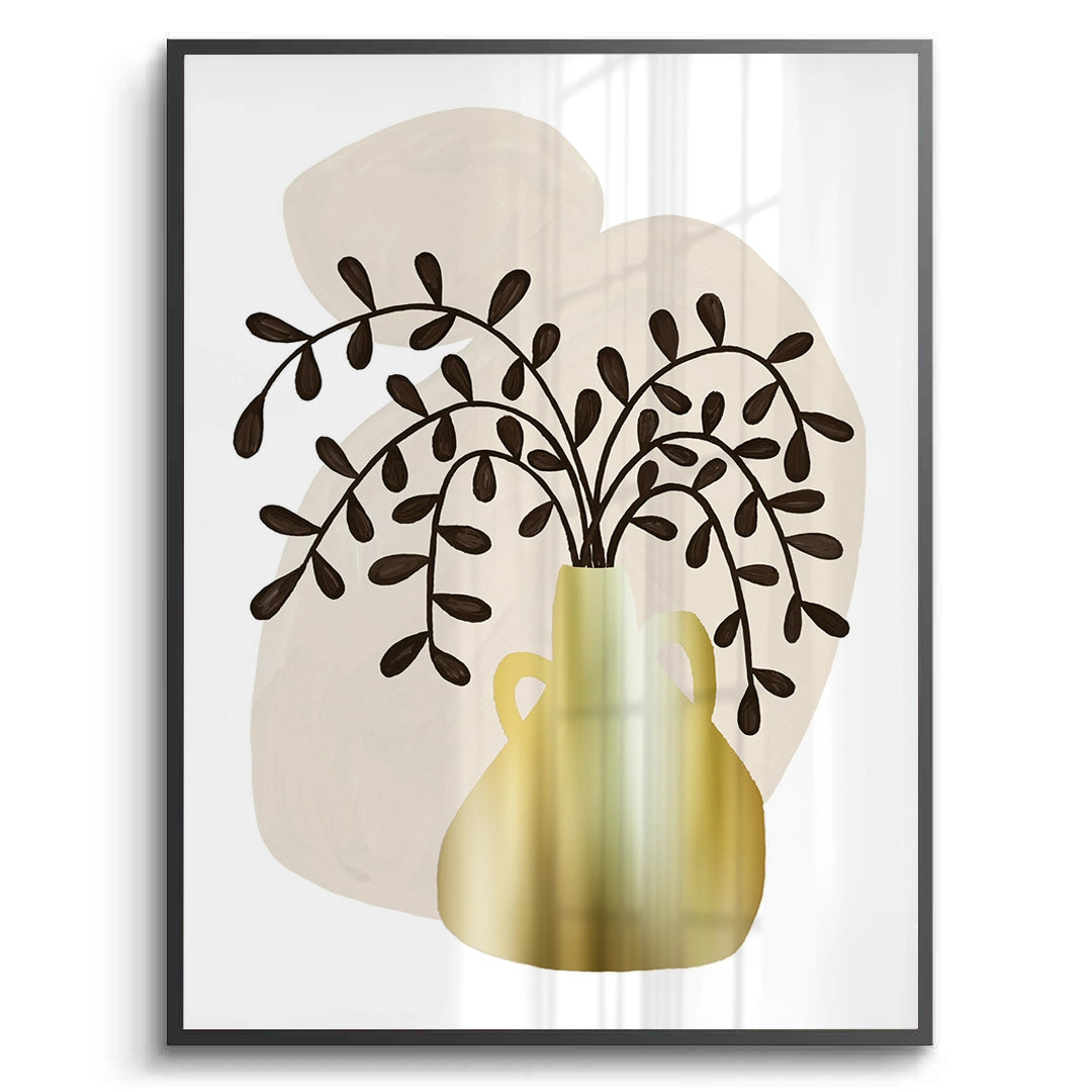 2Boho Gold Pot and Vine - Fine Art