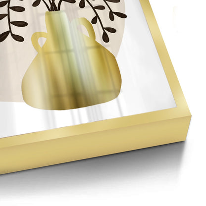 Boho Gold Pot and Vine - Fine Art