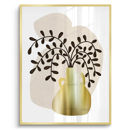 Boho Gold Pot and Vine - Fine Art