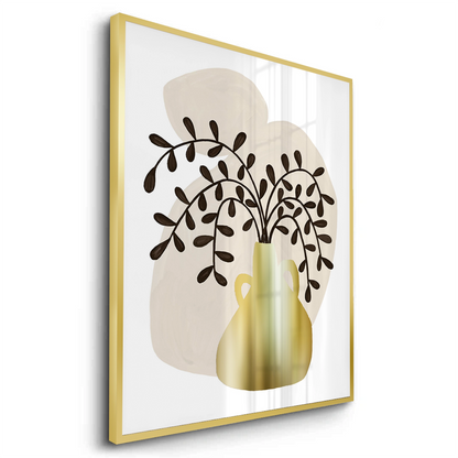 Boho Gold Pot and Vine - Fine Art