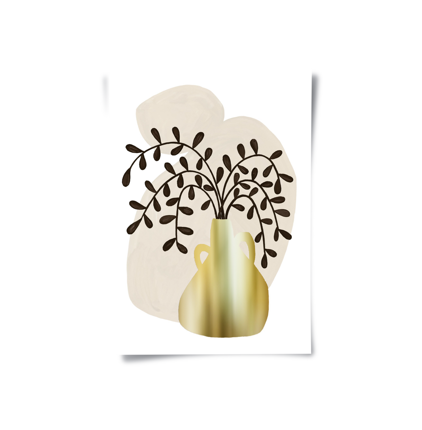 2Boho Gold Pot and Vine - Poster