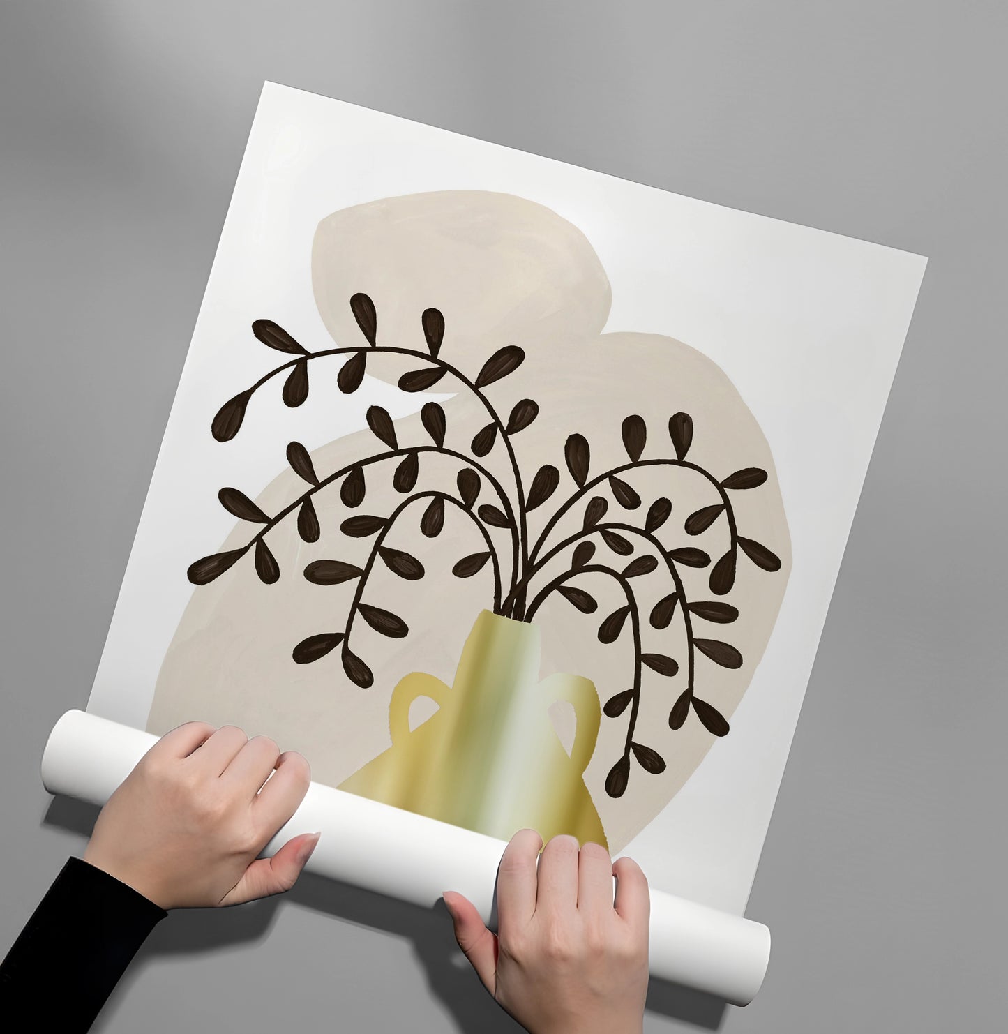 2Boho Gold Pot and Vine - Poster