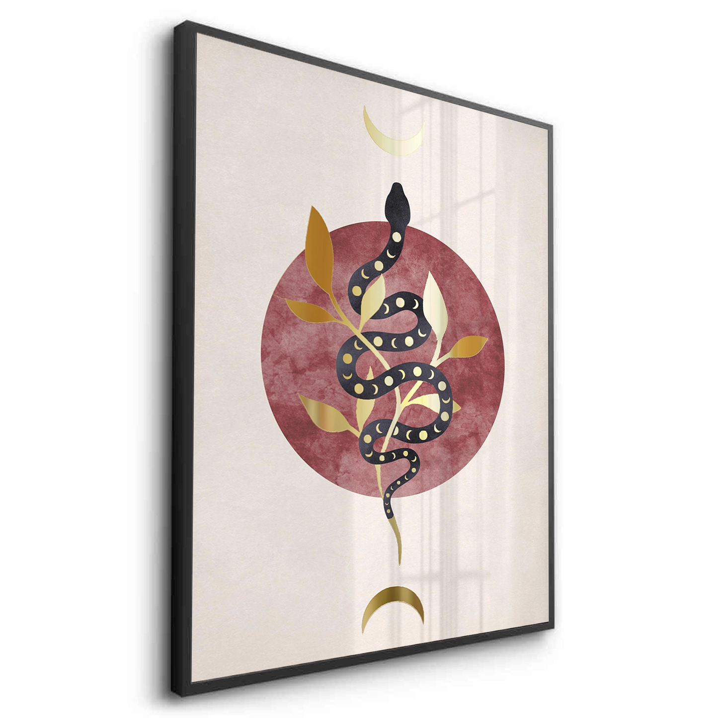 2Boho Gold Snake - Fine Art
