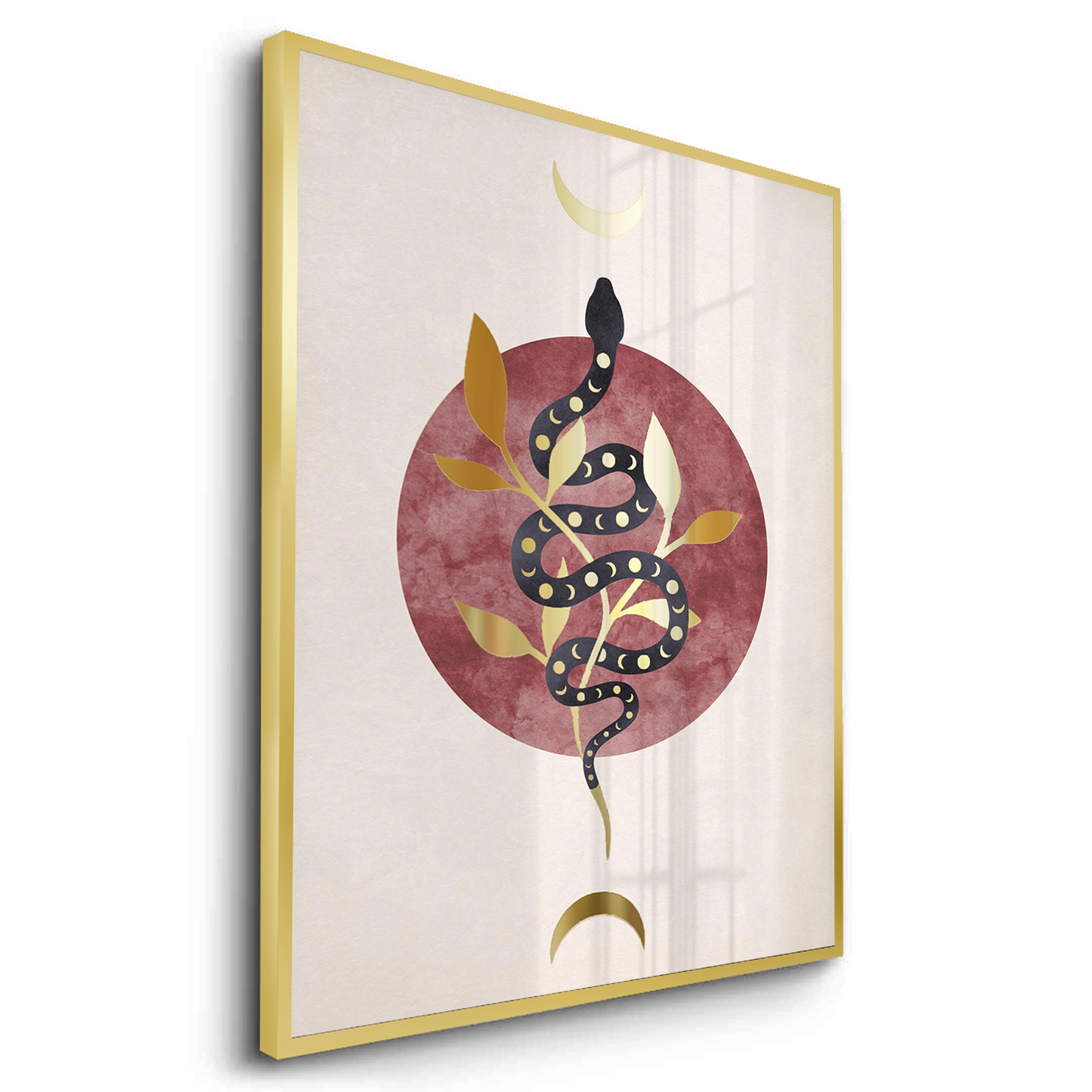 2Boho Gold Snake - Fine Art