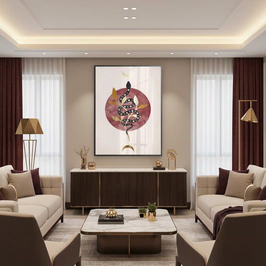 Boho Gold Snake - Fine Art