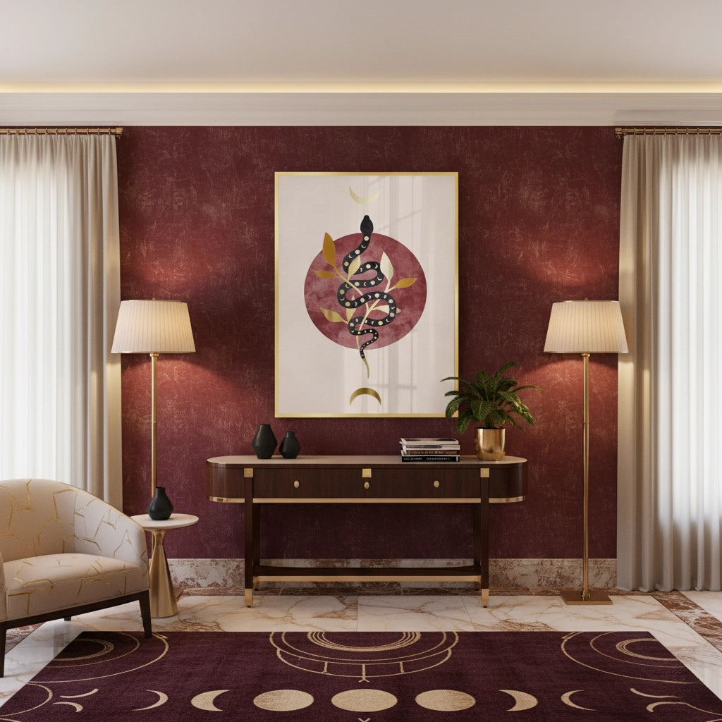 2Boho Gold Snake - Fine Art