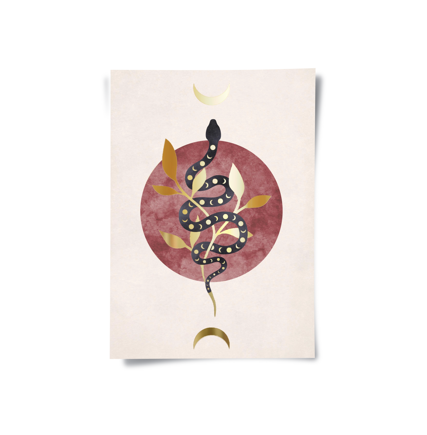 2Boho Gold Snake - Poster