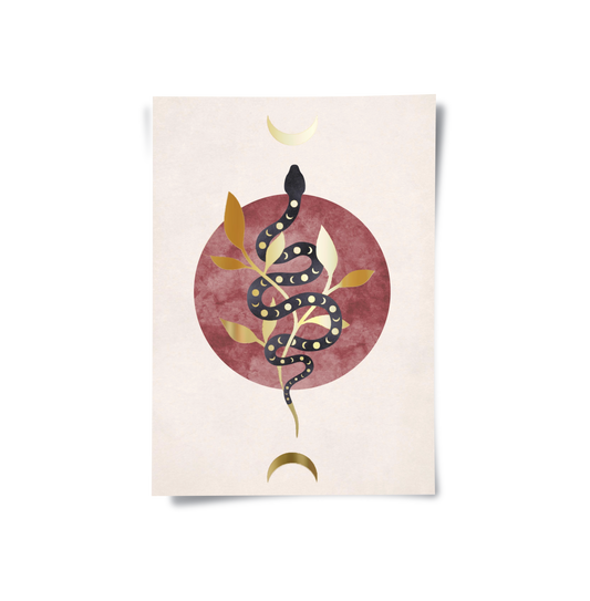 Boho Gold Snake - Poster