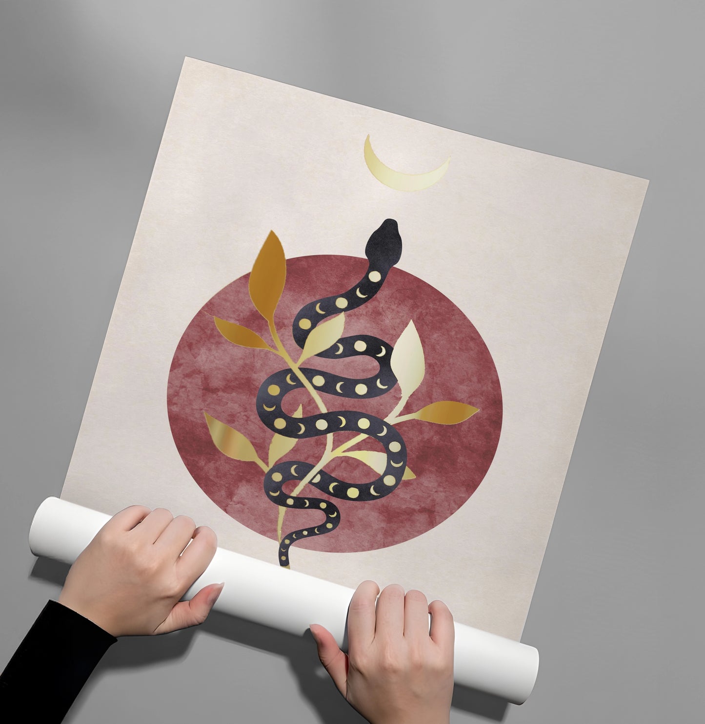 2Boho Gold Snake - Poster
