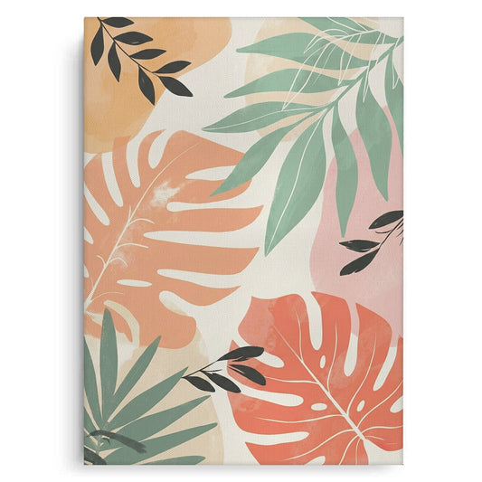 Boho Monstera Leaves - Canvas