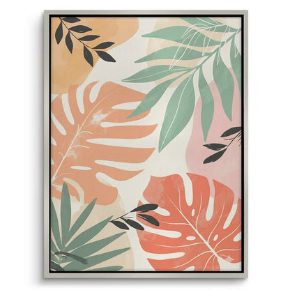 Boho Monstera Leaves - Canvas