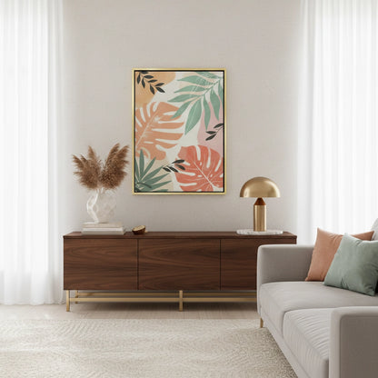 Boho Monstera Leaves - Canvas