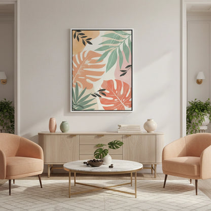 Boho Monstera Leaves - Canvas