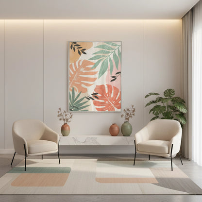 Boho Monstera Leaves - Fine Art