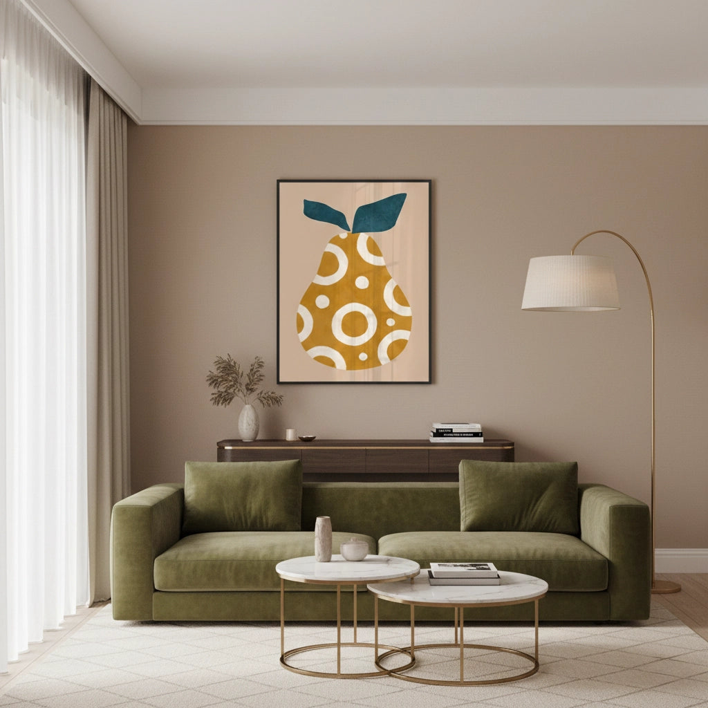 2Boho Mustard Pear - Fine Art