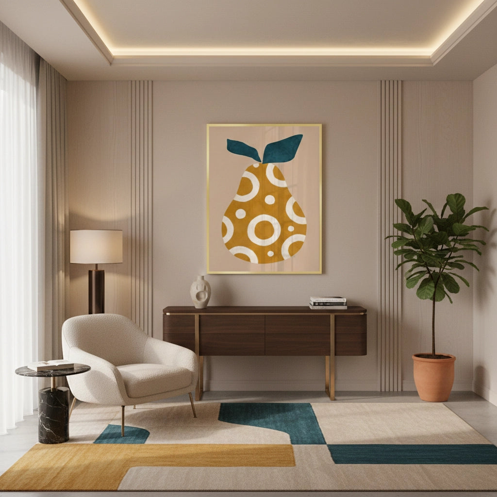 2Boho Mustard Pear - Fine Art