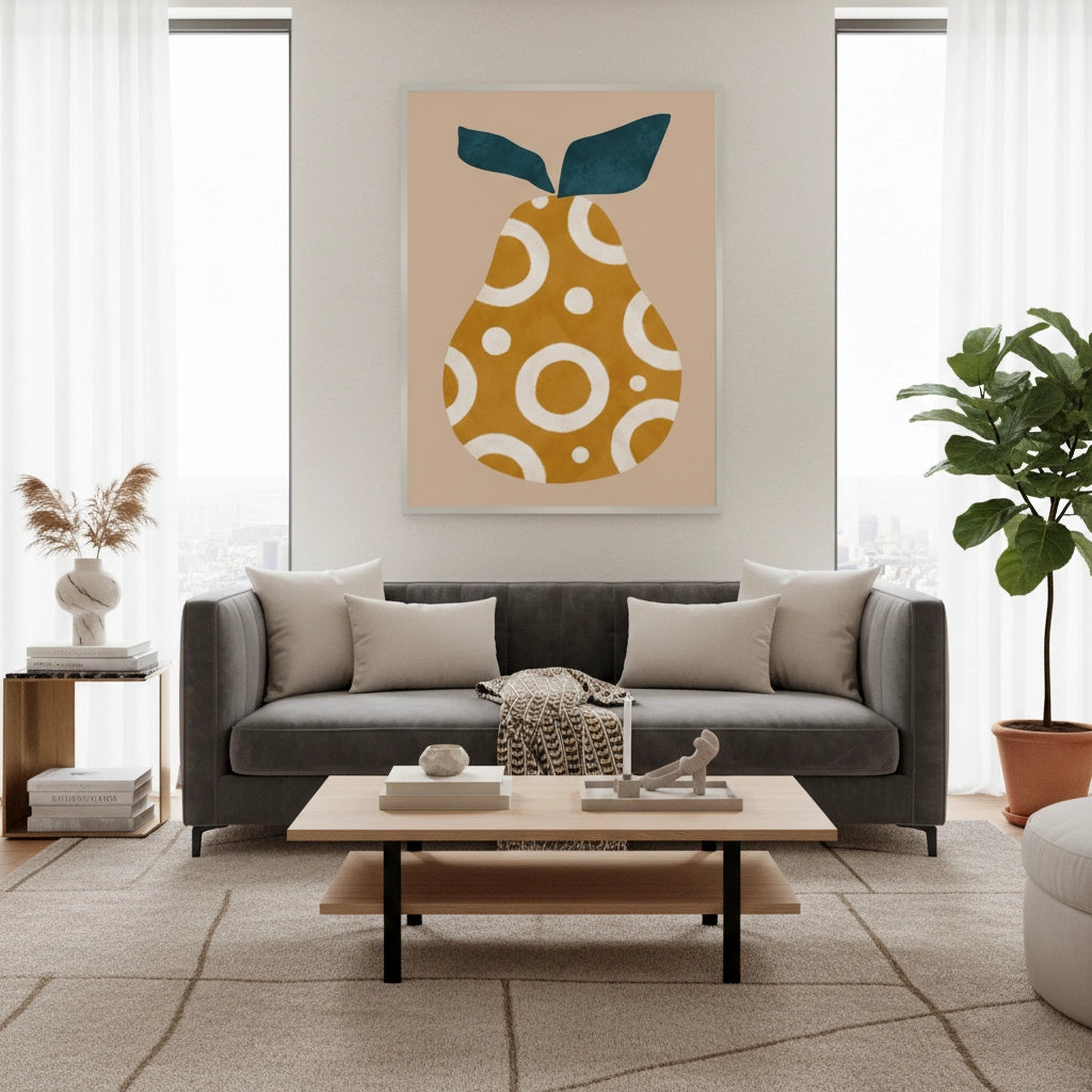 Boho Mustard Pear - Fine Art
