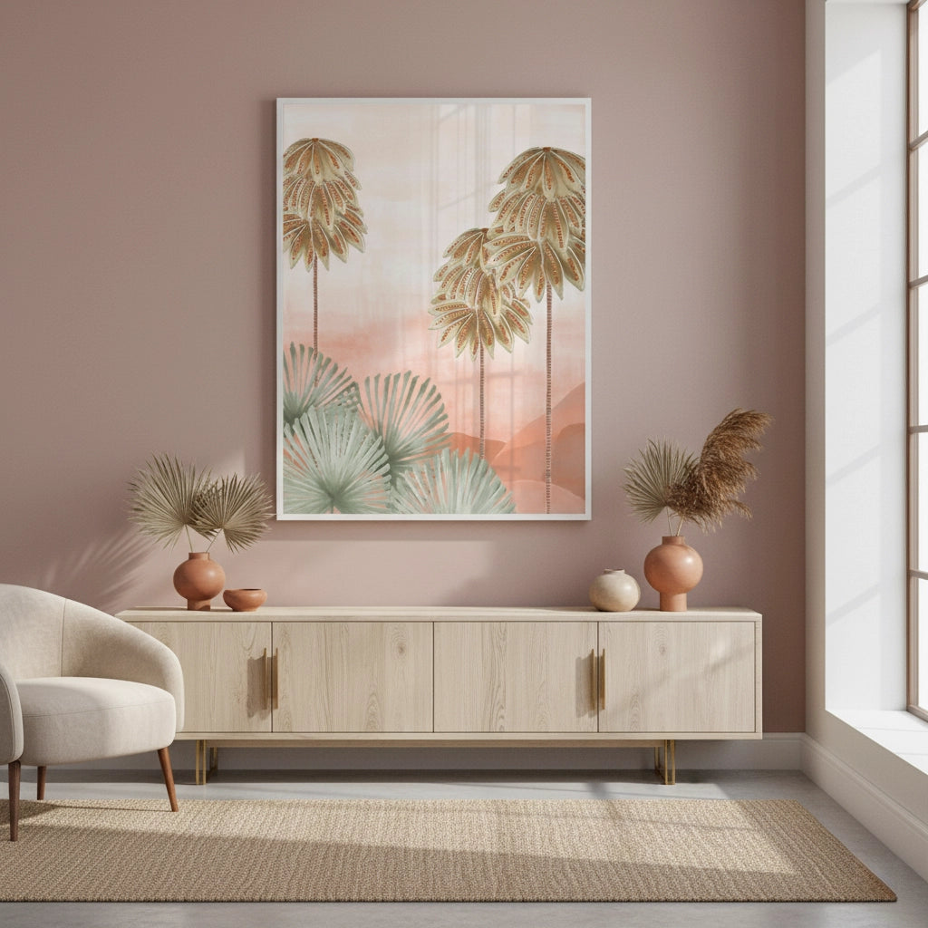 Boho Palm Tree Desert - Fine Art - Jasmineart.ae