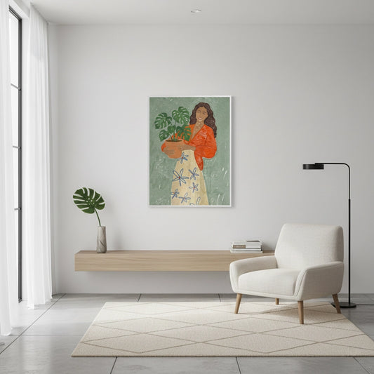 Boho Plant Lady - Fine Art