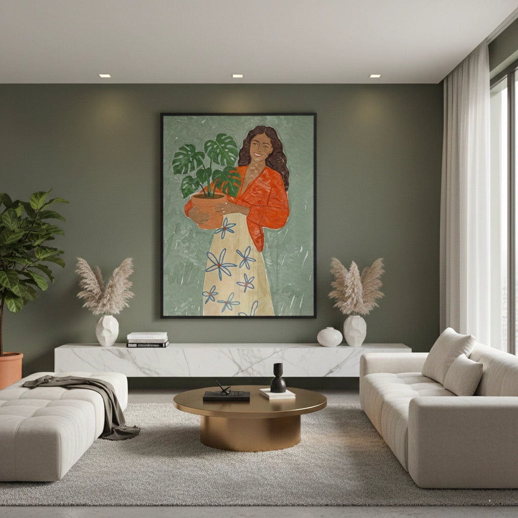 2Boho Plant Lady - Fine Art