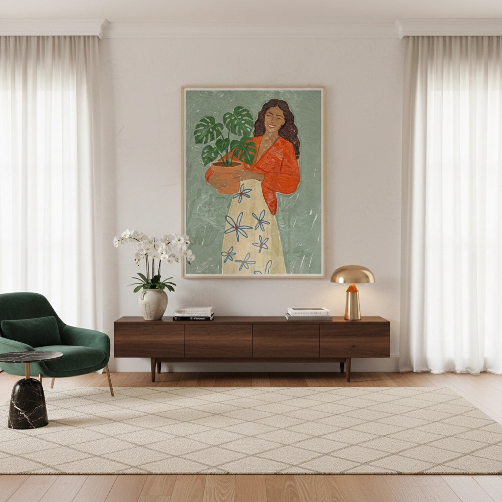 2Boho Plant Lady - Fine Art