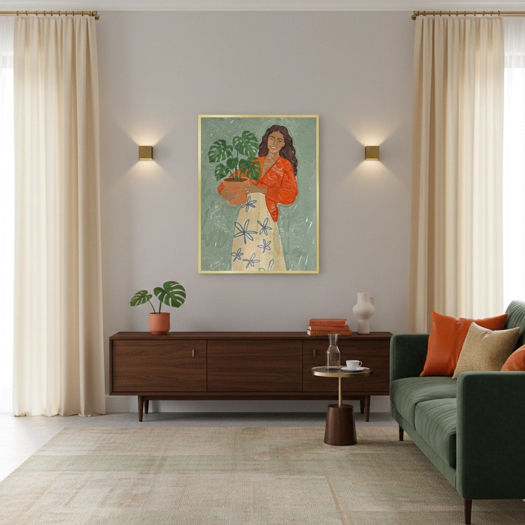 2Boho Plant Lady - Fine Art